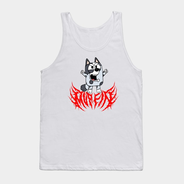 Black Metal Muffin Bluey Tank Top by flataffex